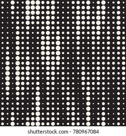 Modern Stylish Halftone Texture. Endless Abstract Background With Random Size Circles. Vector Seamless Mosaic Pattern.