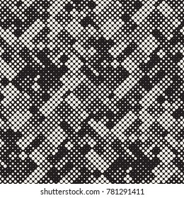 Modern Stylish Halftone Texture. Endless Abstract Background With Random Size Circles. Vector Seamless Mosaic Pattern.