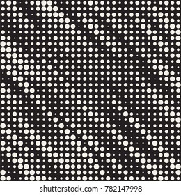 Modern Stylish Halftone Texture. Endless Abstract Background With Random Size Circles. Vector Seamless Mosaic Pattern.