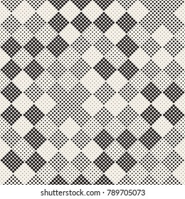Modern Stylish Halftone Texture. Endless Abstract Background With Random Size Circles. Vector Seamless Mosaic Pattern.