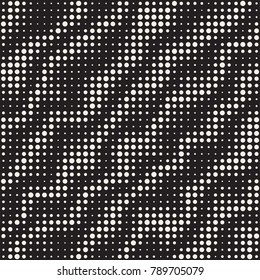 Modern Stylish Halftone Texture. Endless Abstract Background With Random Size Circles. Vector Seamless Mosaic Pattern.