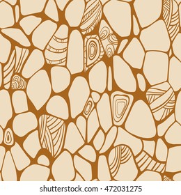 Modern stylish hand drawn seamless net pattern. Isolated. Sepia colors