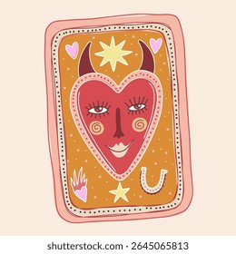 modern stylish illustration in boho country style. for printing on clothes or fabric