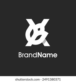 Modern and Stylish illustration logo design Initial X combine with tulip flower. Logo can use for your any company and work as well in small size.