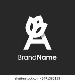 Modern and Stylish illustration logo design Initial A combine with tulip flower. Logo can use for your any company and work as well in small size.