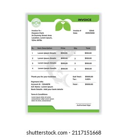 modern and stylish invoice template design