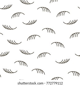 Modern stylish lashes and feathers texture with monochrome trellis. Repeating geometric grid. eaves and stripes. Vector seamless pattern. Simple graphic design. Trendy geometry. Abstract design print