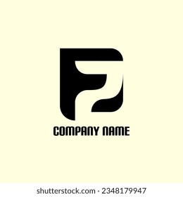 Modern and stylish letter F logo with negative space number 2. Suitable for businesses in digital technology and printing.