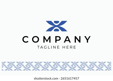 Moderno e elegante Letra X logotipo Pessoas