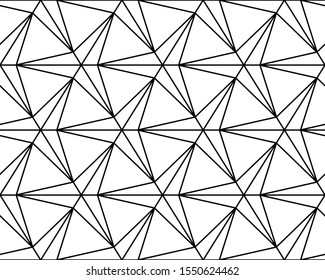 Modern stylish linear background with triangles. Seamless vector pattern