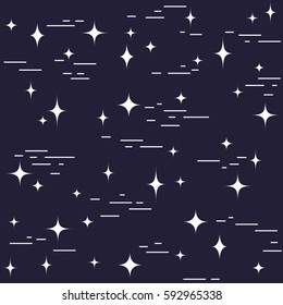 Modern stylish linear design with stars. Seamless vector pattern. 