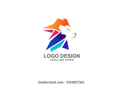 Modern stylish Lion Logo Gradient Color