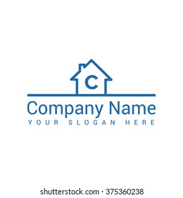 Modern and stylish logo design of  C  in vector for construction, home, real estate, building, property etc.