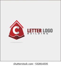 Modern and stylish logo design of C in vector for construction, home, real estate, building, property etc. House letter logo template.
