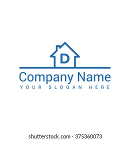 Modern and stylish logo design of  D  in vector for construction, home, real estate, building, property etc.