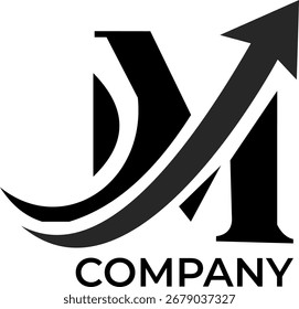 Modernes und stylisches Logo-Design mit dem anfänglichen "M" mit einem kreativen professionellen Look.