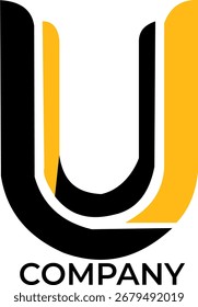 Diseño de logotipo moderno y elegante con la "U" inicial con un aspecto profesional limpio.
