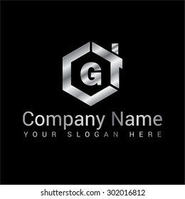 Modern and stylish logo design of G in vector for construction, home, real estate, building, property etc.