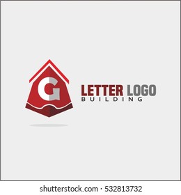 Modern and stylish logo design of G in vector for construction, home, real estate, building, property etc. House letter logo template.