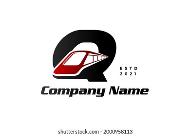 Modern And Stylish Logo Design Initial Q Combine With Train. 