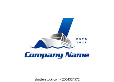Diseño de logotipo moderno y elegante La J inicial se combina con el crucero.