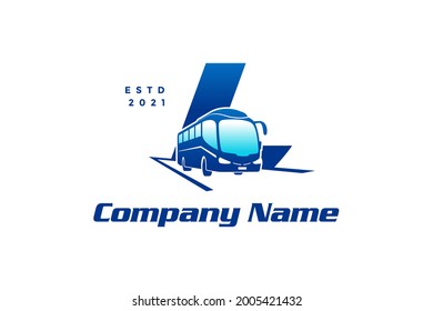 Modern and Stylish logo design initial L combine with Bus.