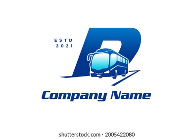 Modern and Stylish logo design initial D combine with Bus.