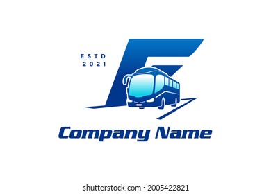 Modern and Stylish logo design initial F combine with Bus.