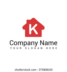 Modern and stylish logo design of  K   in vector for construction, home, real estate, building, property etc.