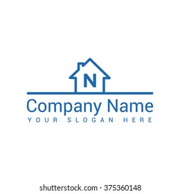 Modern and stylish logo design of  N  in vector for construction, home, real estate, building, property etc.