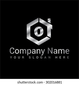 Modern and stylish logo design of O in vector for construction, home, real estate, building, property etc.