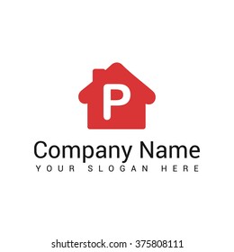 Modern and stylish logo design of  P   in vector for construction, home, real estate, building, property etc.