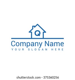 Modern and stylish logo design of  Q  in vector for construction, home, real estate, building, property etc.