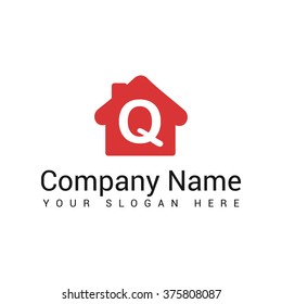 Modern and stylish logo design of   Q  in vector for construction, home, real estate, building, property etc.