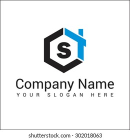 Modern and stylish logo design of S in vector for construction, home, real estate, building, property etc.