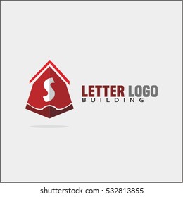Modern and stylish logo design of S in vector for construction, home, real estate, building, property etc. House letter logo template.