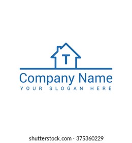 Modern and stylish logo design of  T  in vector for construction, home, real estate, building, property etc.