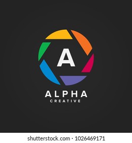 Modern and stylish logo design in vector for creative company. Letter A logo template