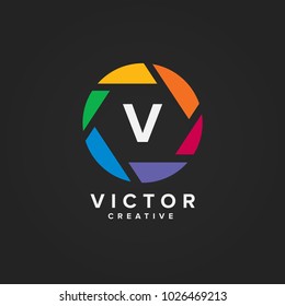 Modern and stylish logo design in vector for creative company. Letter V logo template