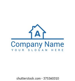 Modern and stylish logo design of  A  in vector for construction, home, real estate, building, property etc.