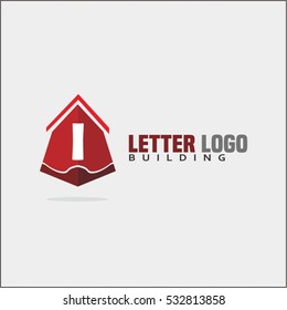 Modern and stylish logo design of I in vector for construction, home, real estate, building, property etc. House letter logo template.