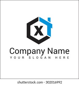 Modern and stylish logo design of X in vector for construction, home, real estate, building, property etc.