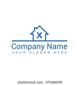 Modern and stylish logo design of  X  in vector for construction, home, real estate, building, property etc.