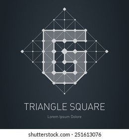 Modern stylish low poly logo with letter G. Low-poly Design element with squares, triangles and rhombus. Vector Lowpoly logotype template.