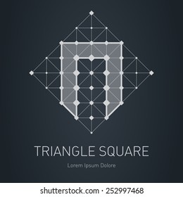 Modern stylish low poly logo with letter N. Low-poly Design element with squares, triangles and rhombus. Vector Lowpoly logotype template.