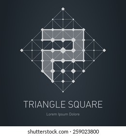 Modern stylish low poly logo with number seven. Low-poly Design element with squares, triangles and rhombus. Vector Lowpoly logotype template.