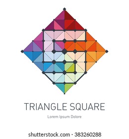 Modern stylish low poly logo with letter S or number 5. Low-poly Design element with squares, triangles and rhombus. Vector Lowpoly logotype template.