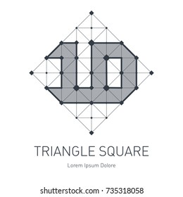 Modern stylish low poly logo with number 10. Low-poly Design element with squares, triangles and rhombus. Vector Lowpoly logotype template