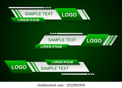 Modern stylish lower third banner template design. Graphic set of Broadcast News Lower Thirds Banner for Television. Vector video headline title. Vector illustrator