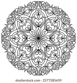 modern and stylish mandala design for coloring book page , creative and beautiful mandala art for wall art and henna design
